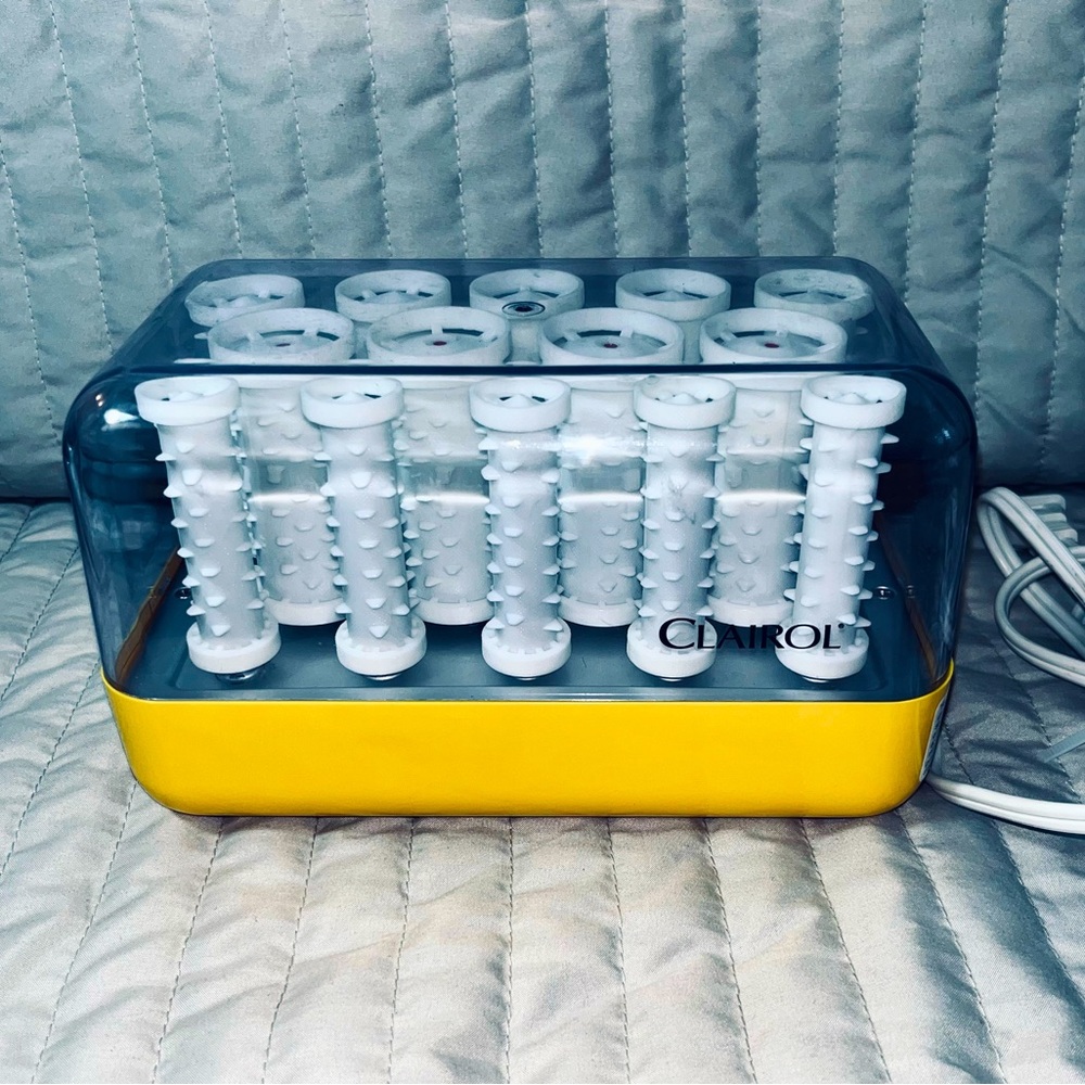 VTG Clairol C-14 Style Setter Hot Rollers Hair Curlers  NO CLIPS  Tested Yellow